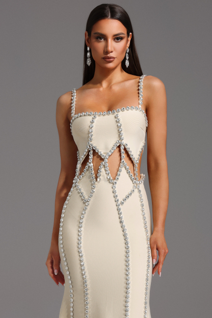 Wila Sleeveless Diamond Bandage Maxi Dress