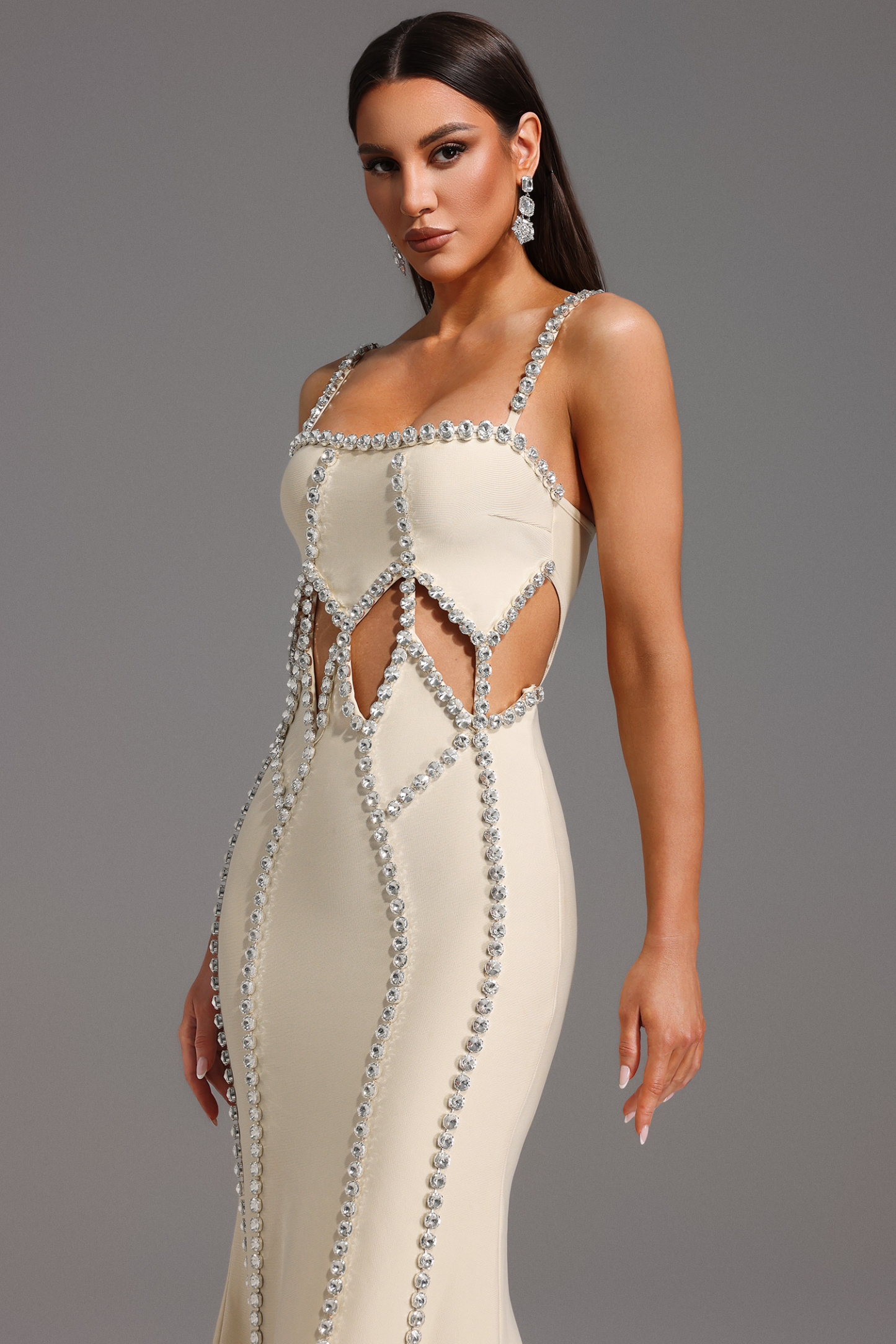 Wila Sleeveless Diamond Bandage Maxi Dress