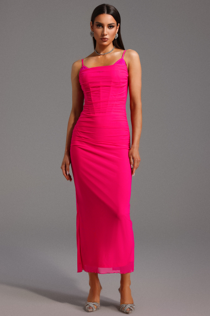 Samson Sleeveless Lace Fishbone Maxi Dress