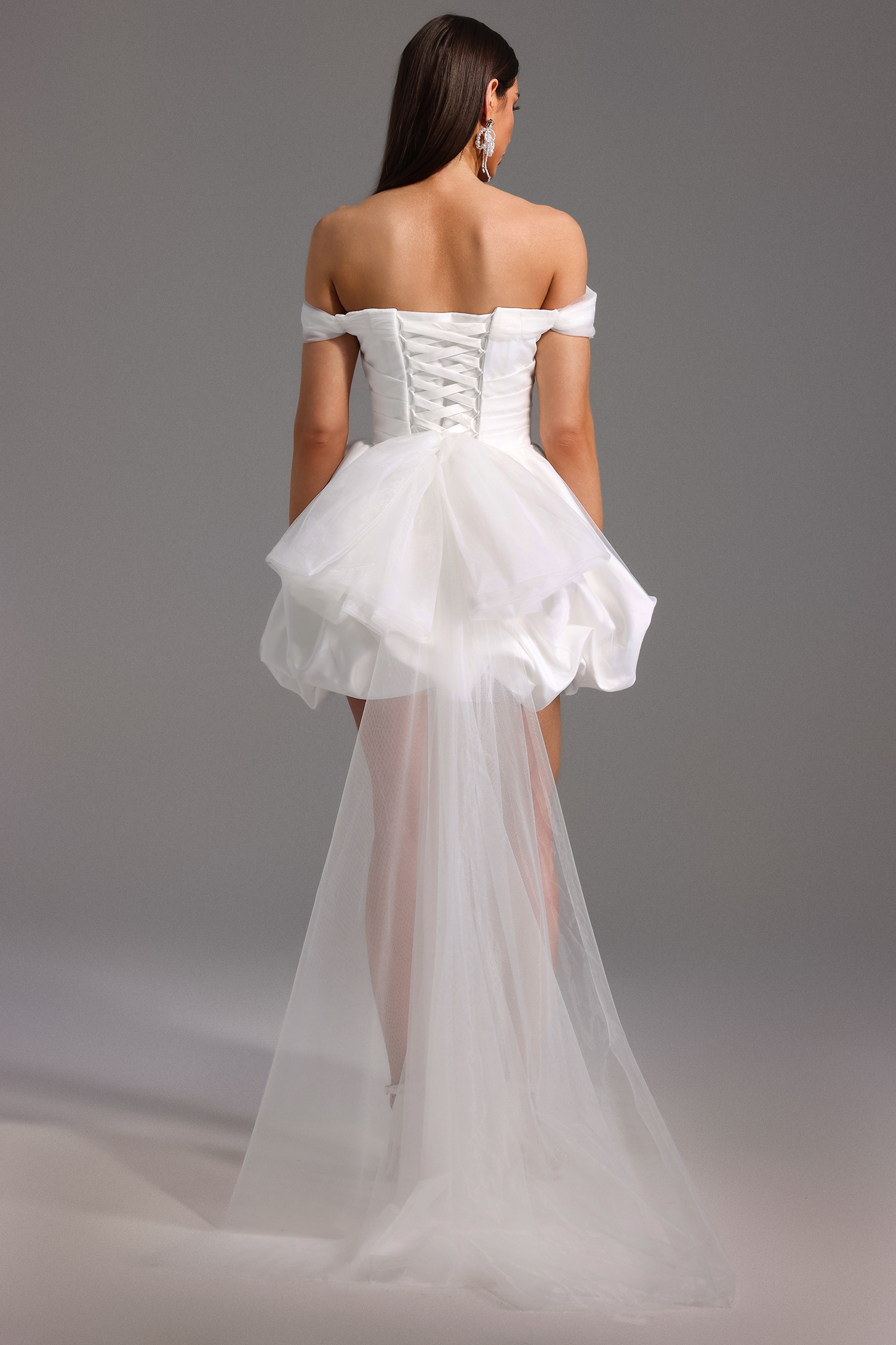 Lliana Off-the-Shoulder Streamer Mini Dress