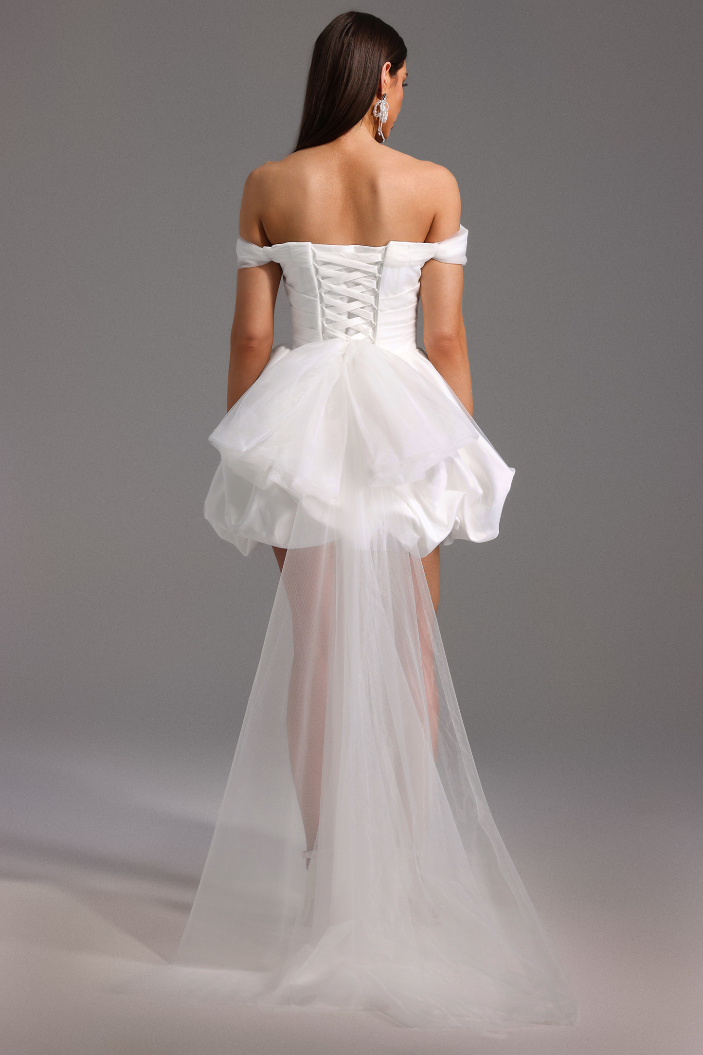 Lliana Off-the-Shoulder Streamer Mini Dress