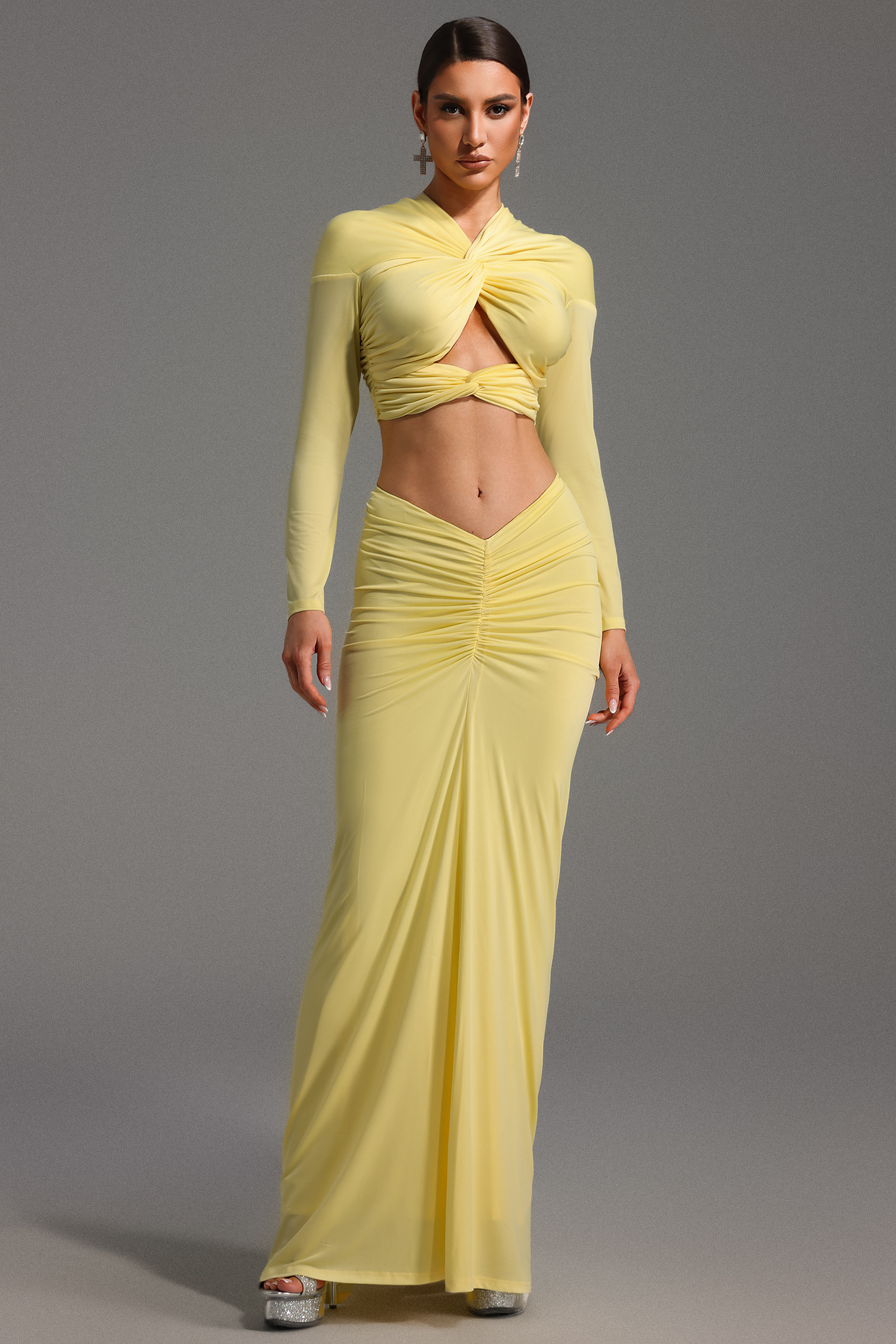 Kendall Long Sleeve Knot Maxi Dress