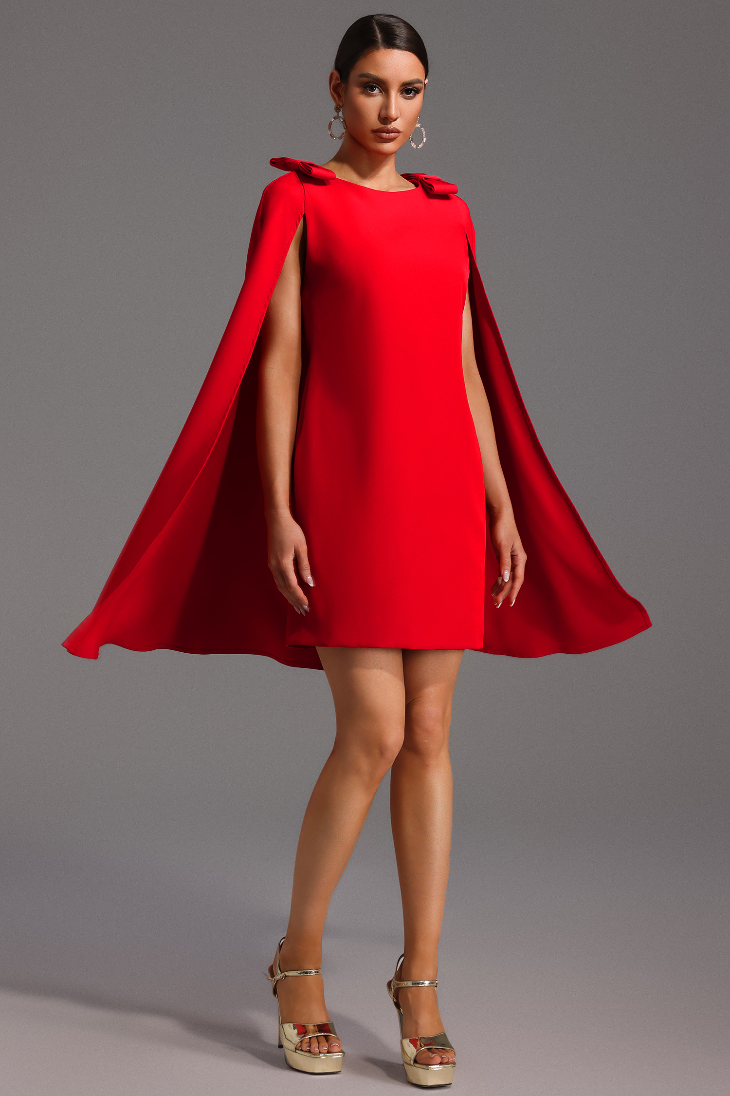 Ierra Shawl Bow Mini Dress