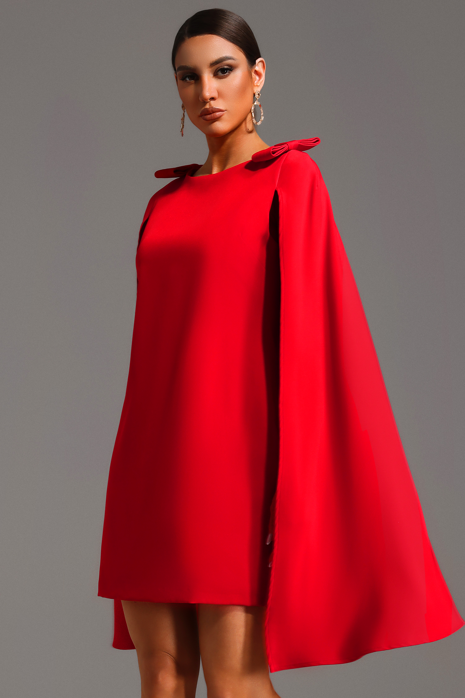 Ierra Shawl Bow Mini Dress