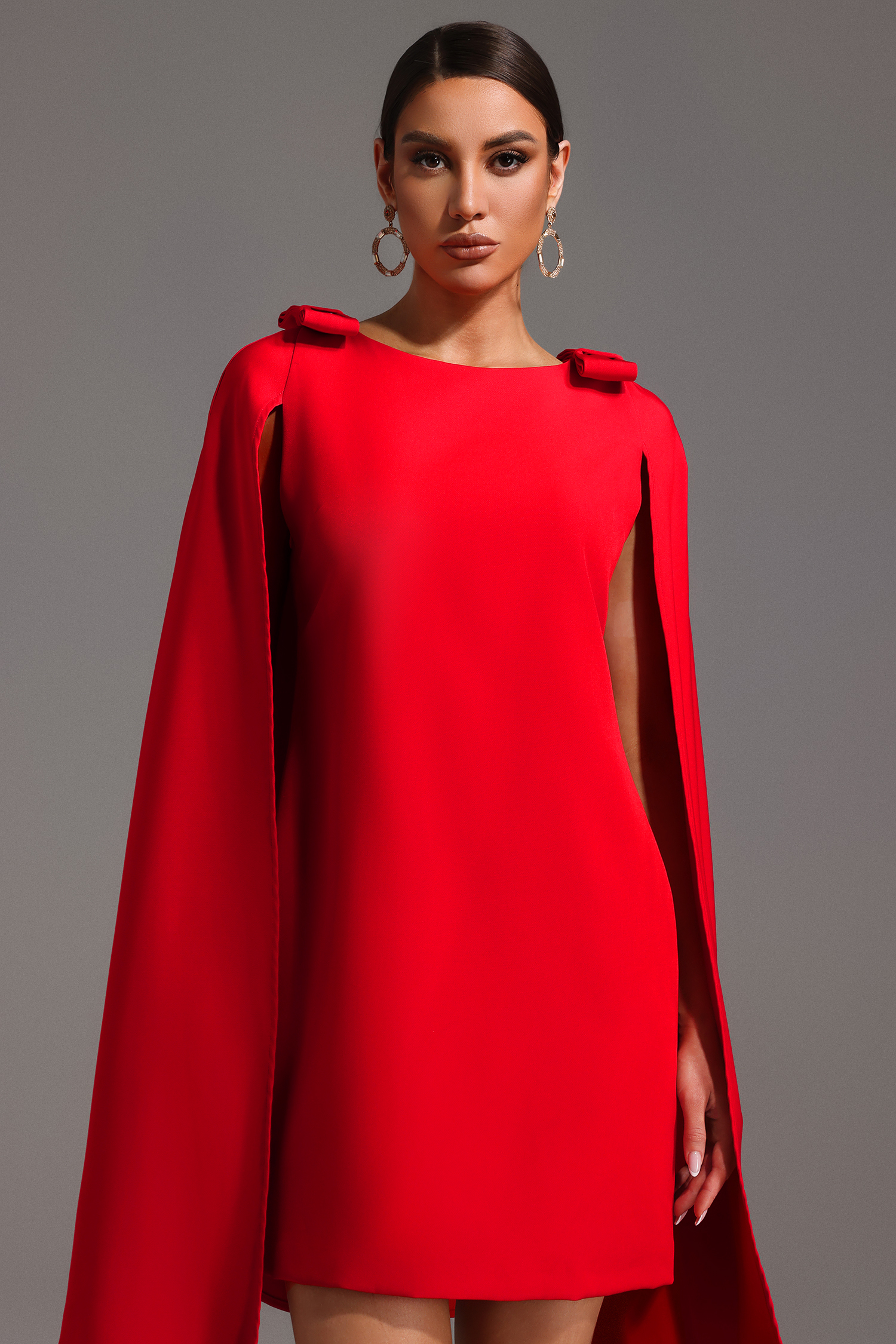 Ierra Shawl Bow Mini Dress