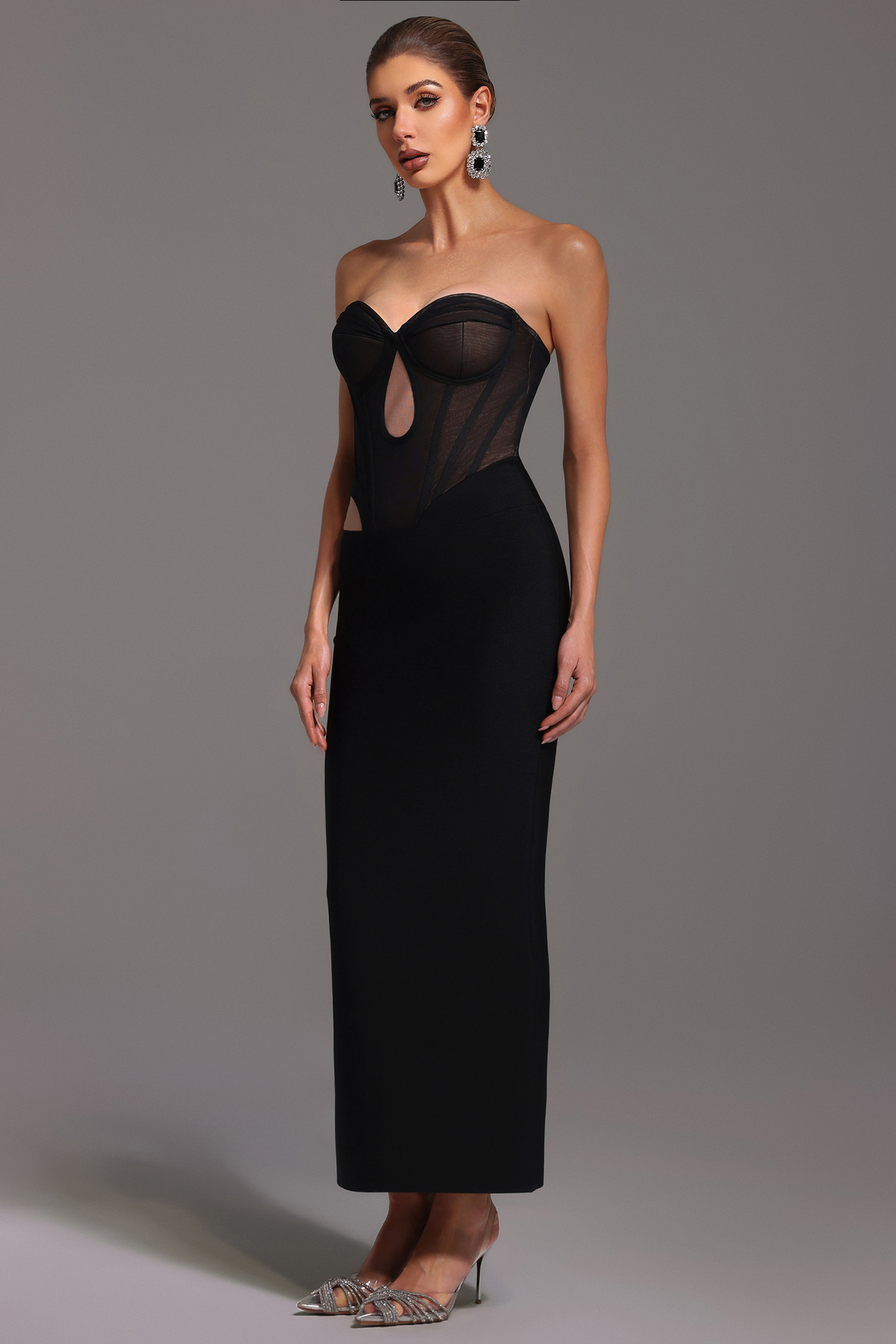 Soraya Sleeveless Hollow Out Bandage Maxi Dress