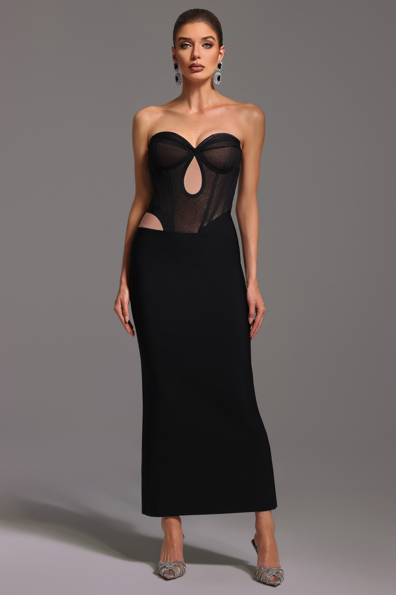 Soraya Sleeveless Hollow Out Bandage Maxi Dress