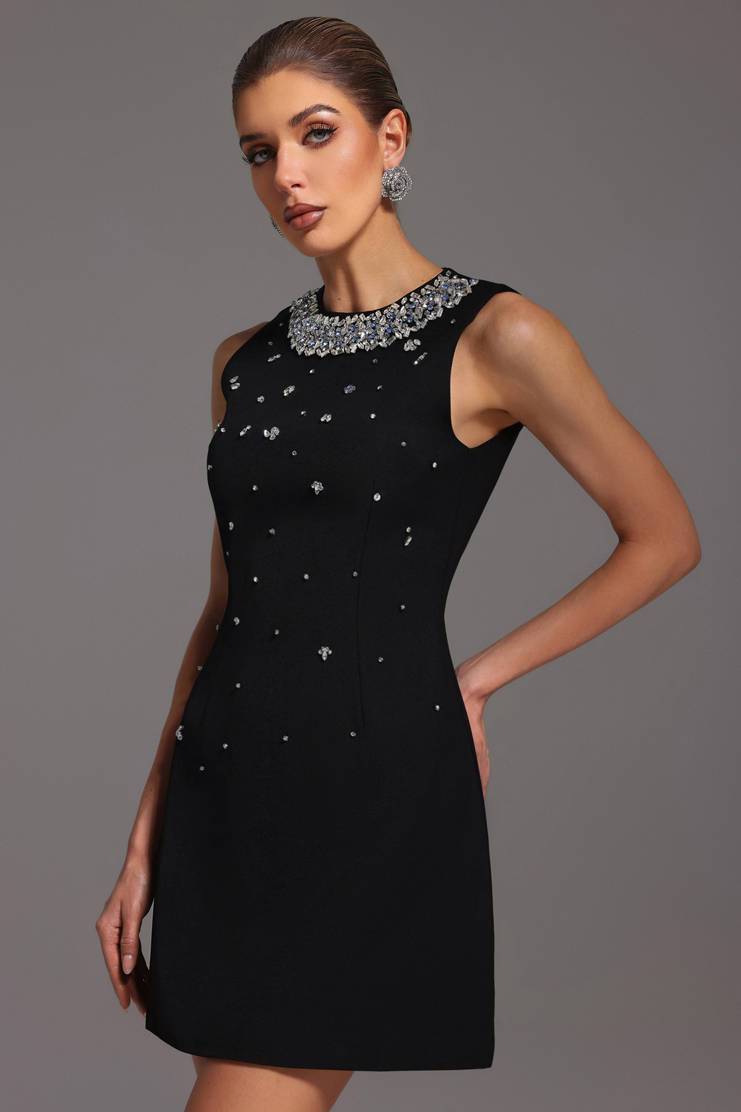 Emmeline Sleeveless Diamond Mini Dress
