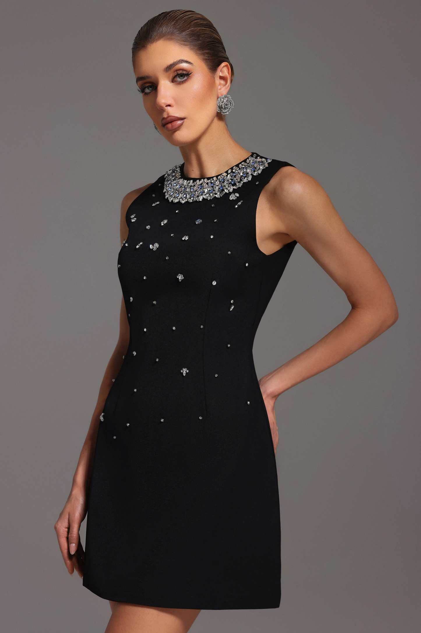 Emmeline Sleeveless Diamond Mini Dress