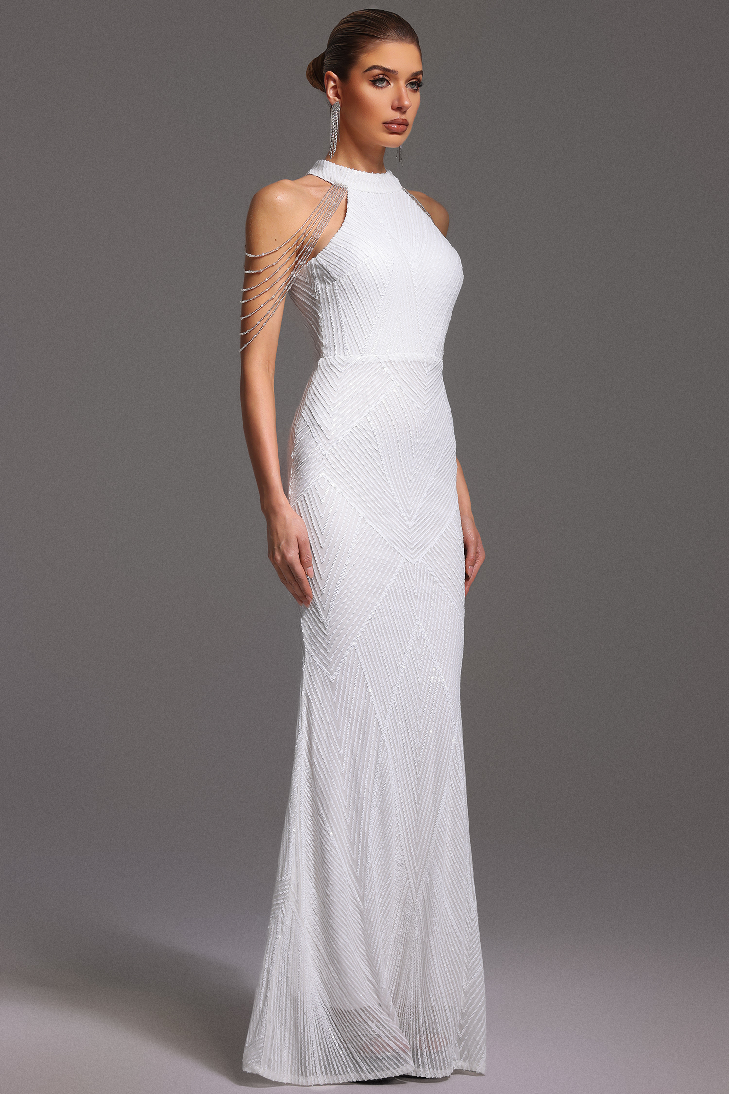 Bali Sequin Maxi Dress - White