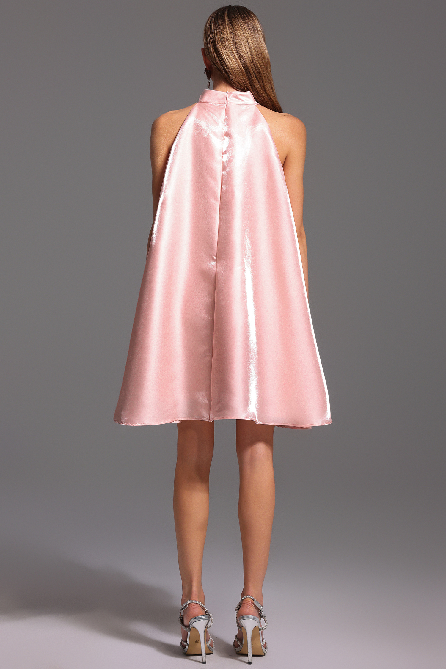 Lolic Halter Flowers Diamond Mini Dress