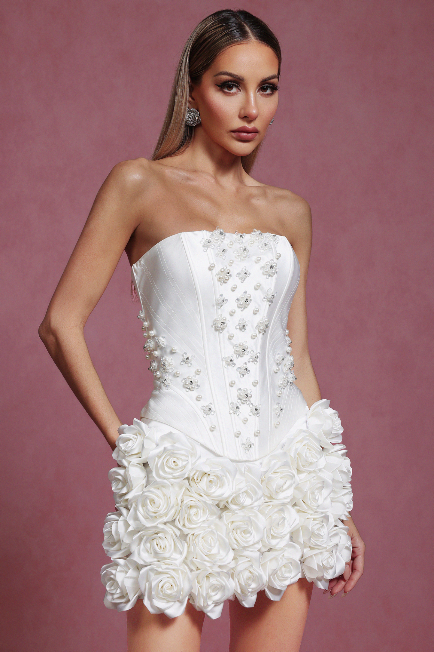 Tadeo Sleeveless Pearl Diamond Mini Two-Piece Set