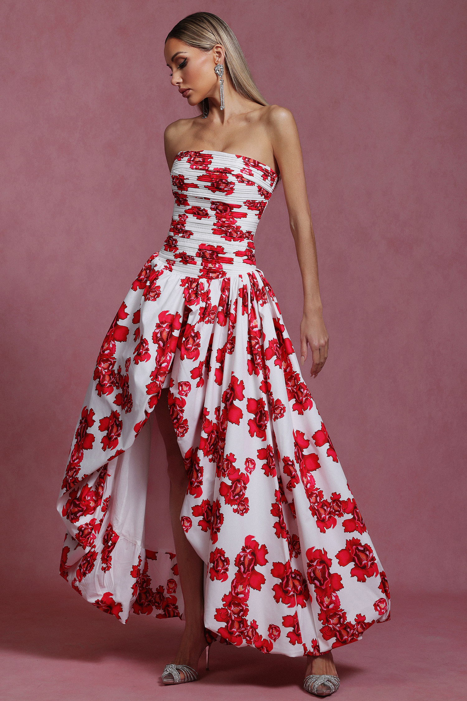 Tenley Sleeveless Printing Fold Maxi Dress