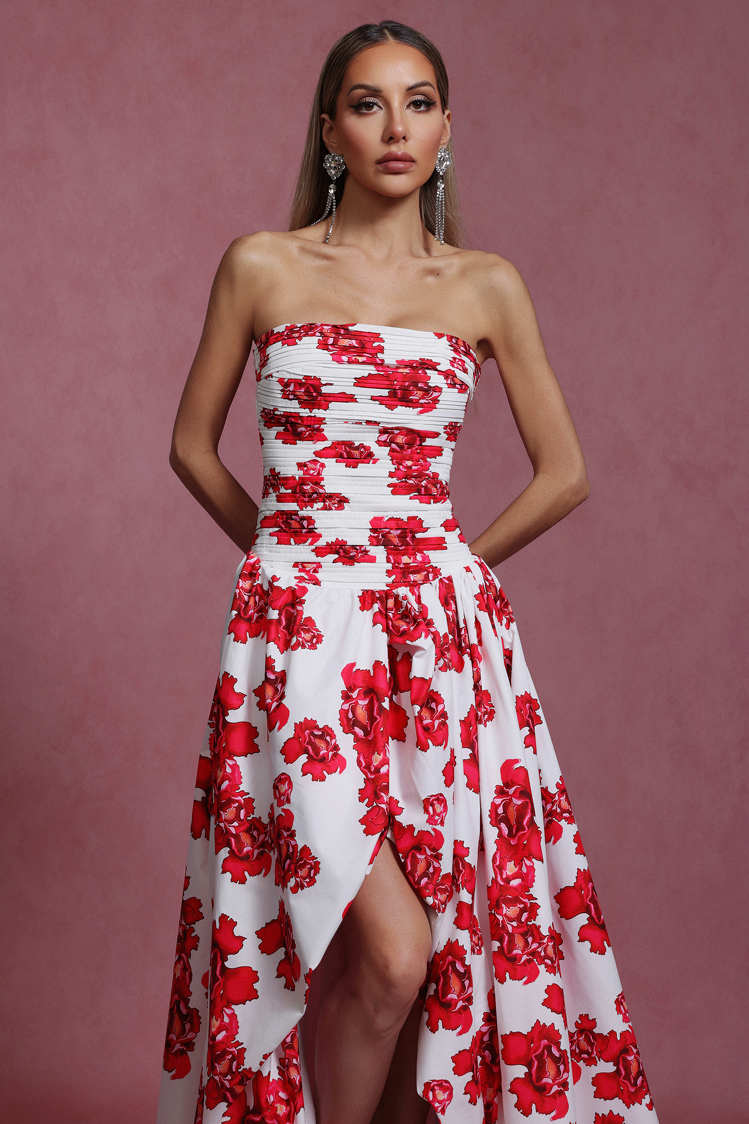 Tenley Sleeveless Printing Fold Maxi Dress