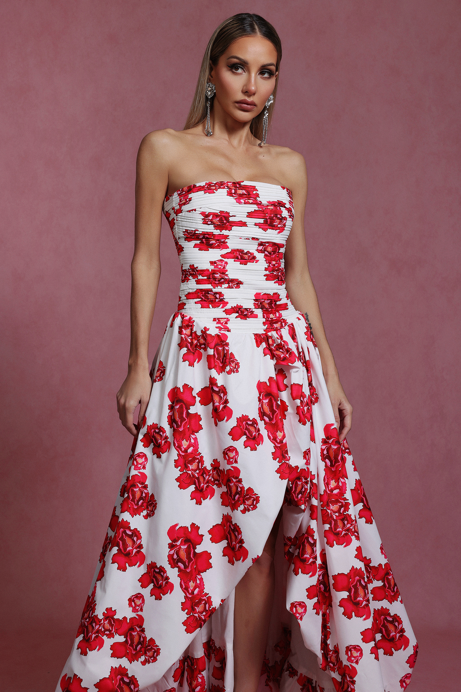 Tenley Sleeveless Printing Fold Maxi Dress