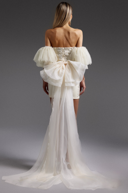 Emma Off-the-Shoulder Sequin Streaking Mini Dress