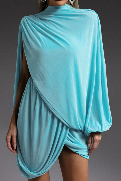 Ternan Long Sleeve Fold Splice Mini Dress