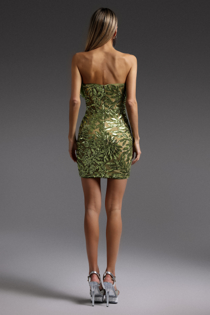 Della Sleeveless Sequin Fold Mini Dress