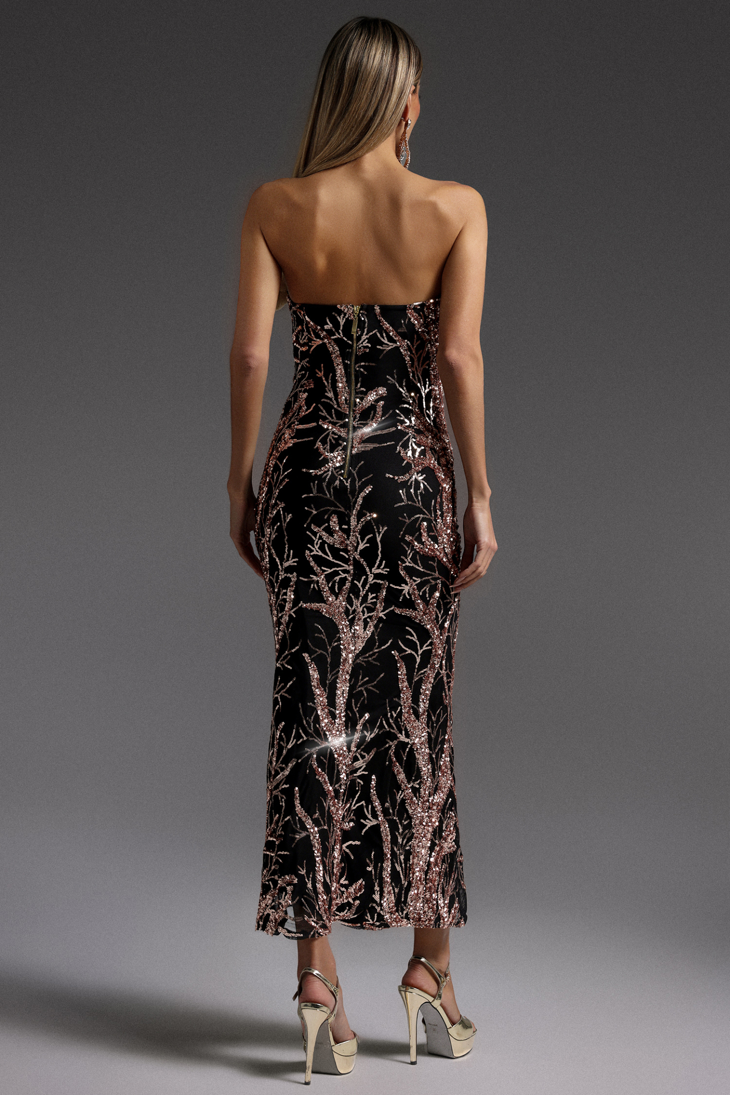 Kale Sleeveless Sequin Maxi Dress