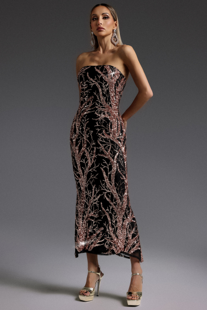 Kale Sleeveless Sequin Maxi Dress