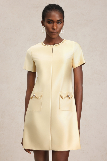 Tancy Short Sleeves Round Neck Mini Dress