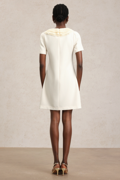 Rafaela Short Sleeves Round Neck Folds Mini Dress
