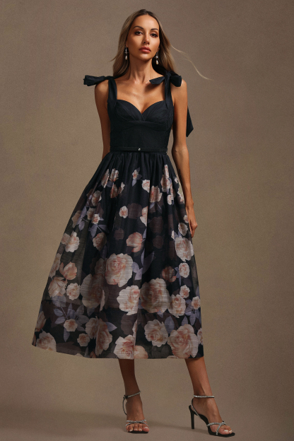 Wynter Halter Floral Printed Midi Dress