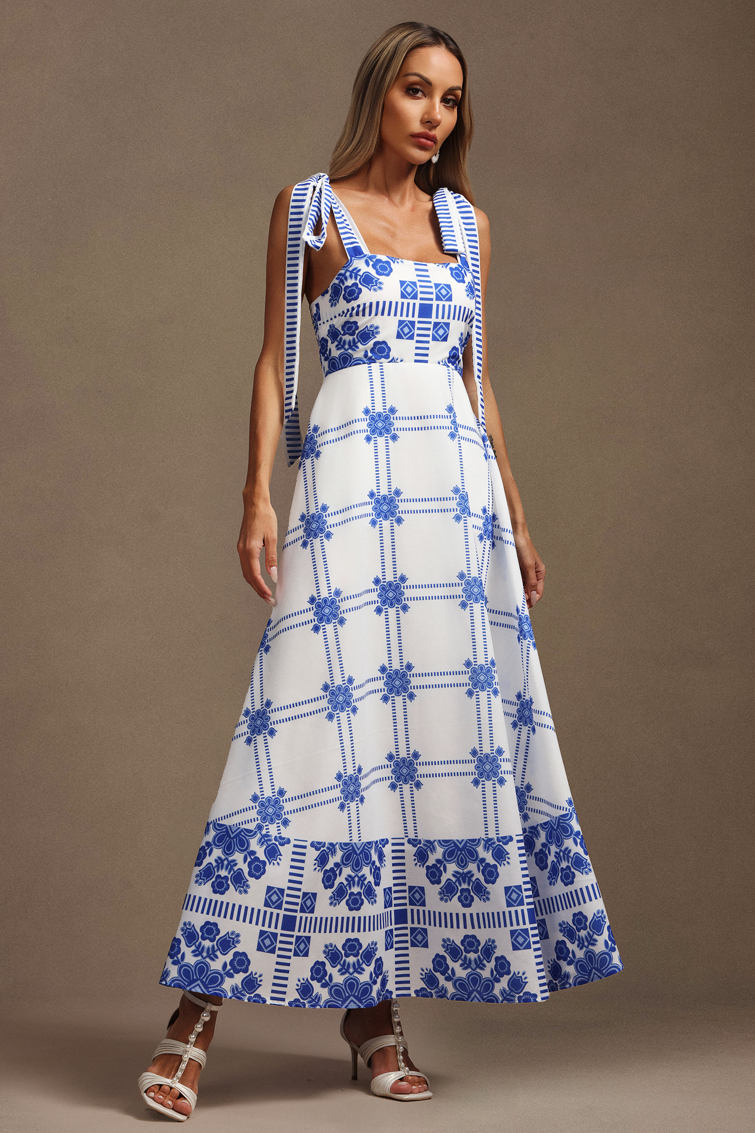 Hainsley Halter Floral Printed Maxi Dress