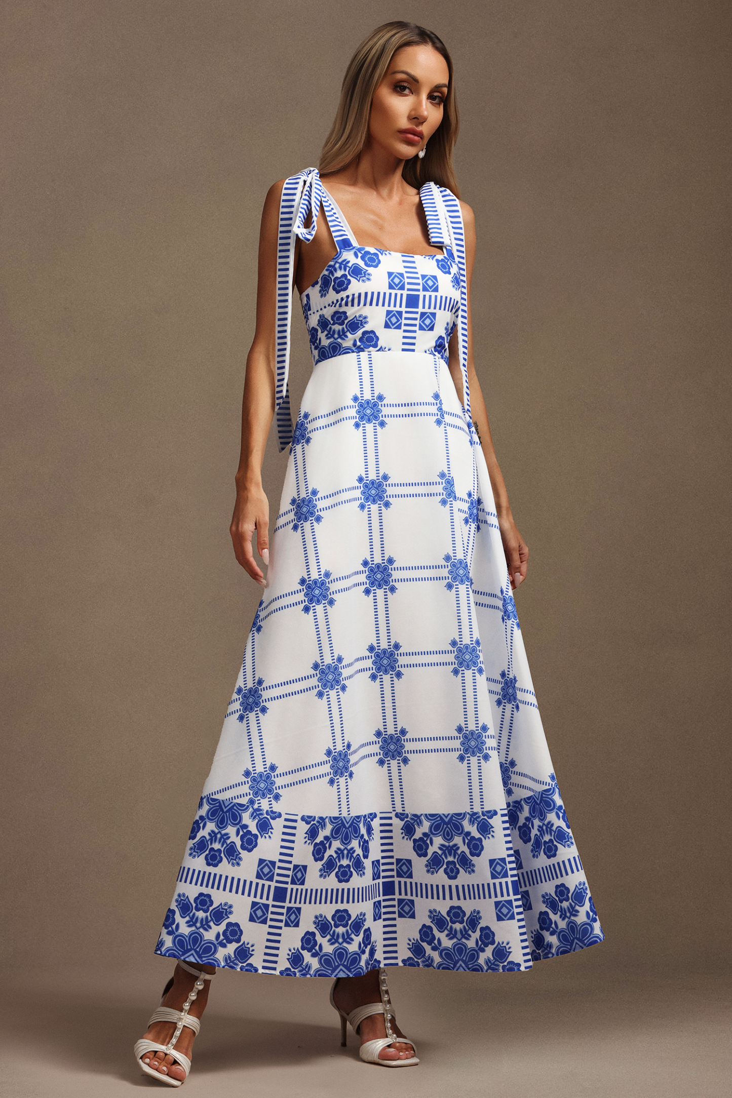 Hainsley Halter Floral Printed Maxi Dress