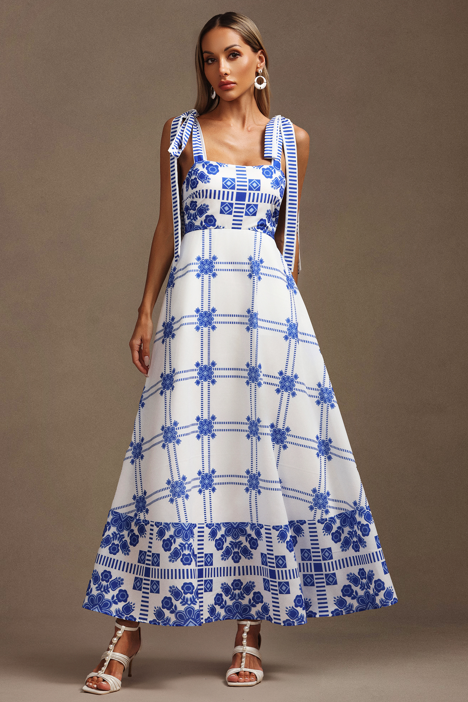 Hainsley Halter Floral Printed Maxi Dress