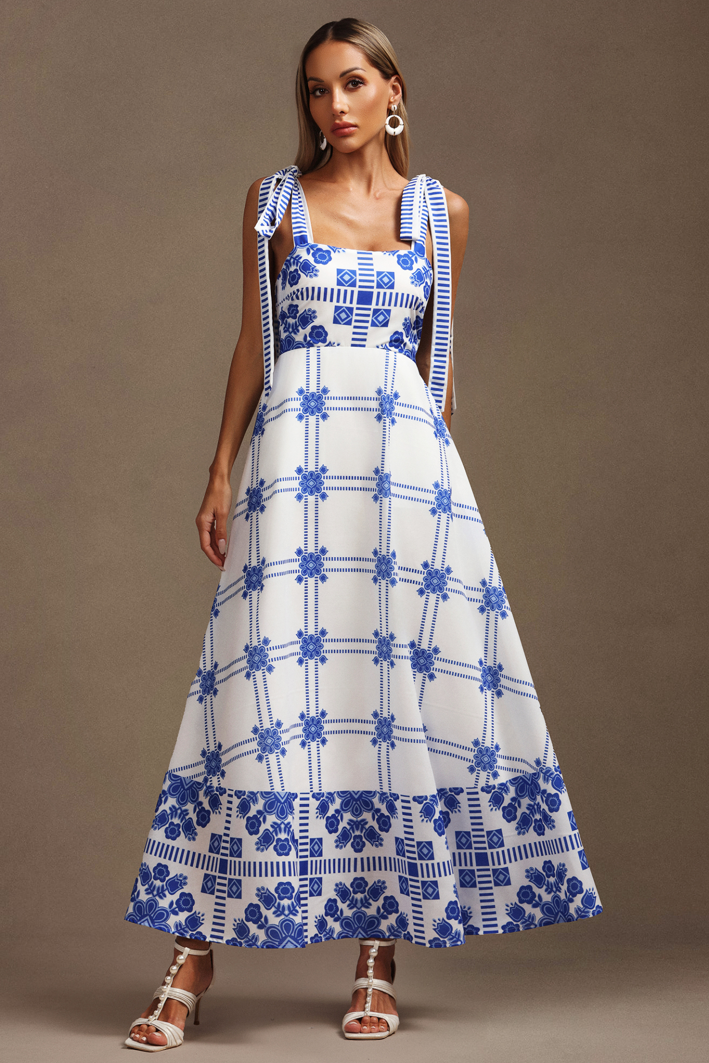 Hainsley Halter Floral Printed Maxi Dress