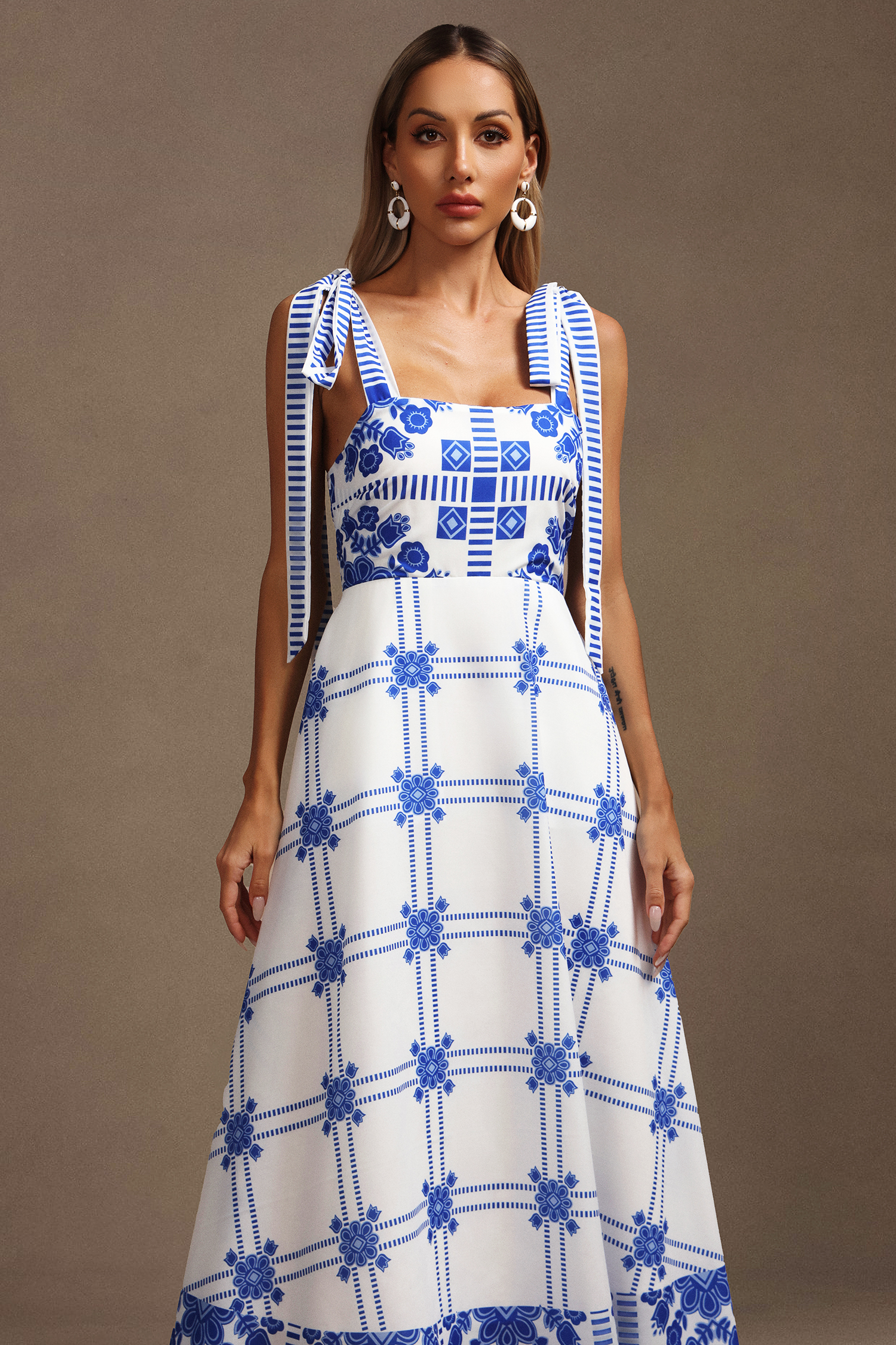 Hainsley Halter Floral Printed Maxi Dress