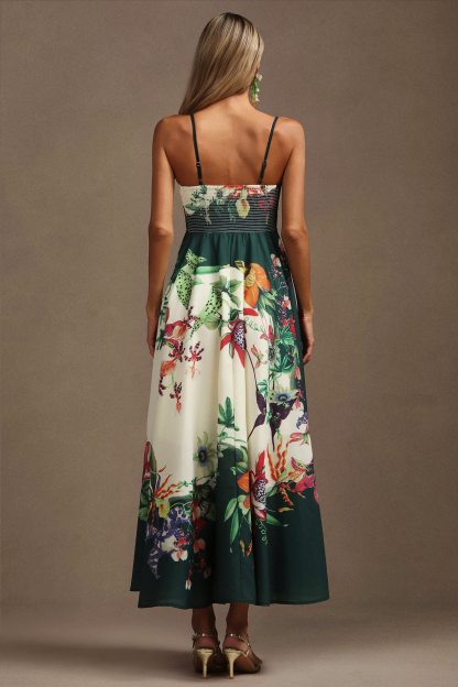 Krome Halter Floral Printed Maxi Dress