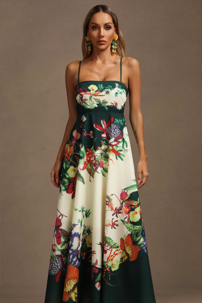 Krome Halter Floral Printed Maxi Dress