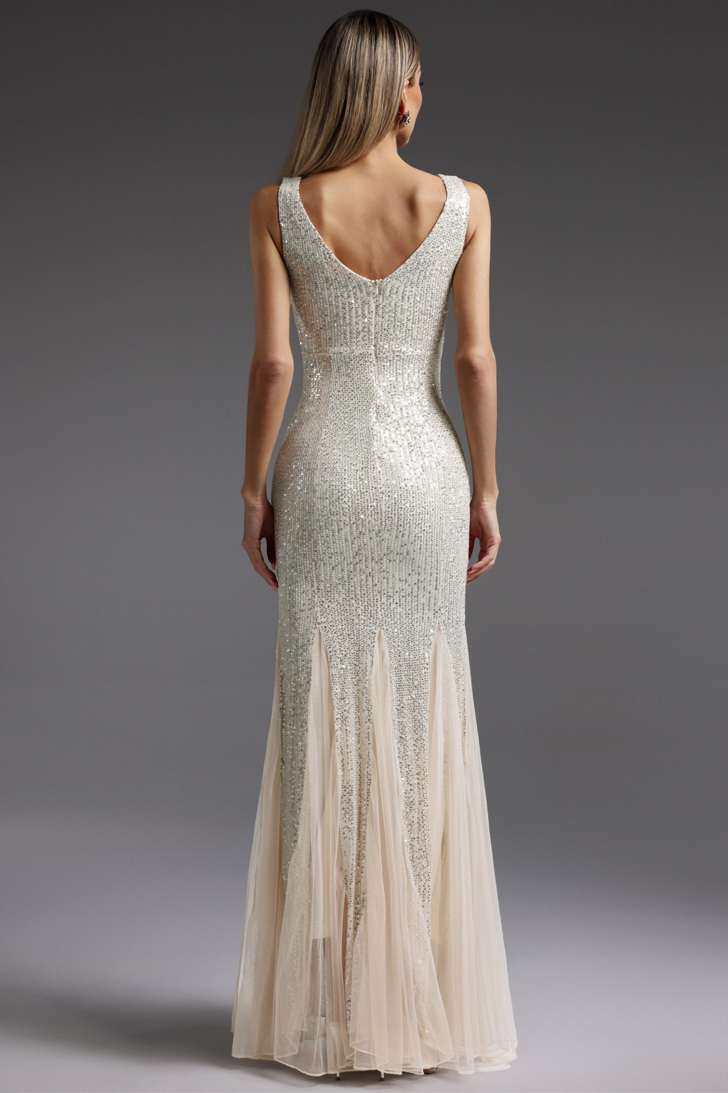 Lola Sleeveless V-Neck Sequin Maxi Dress