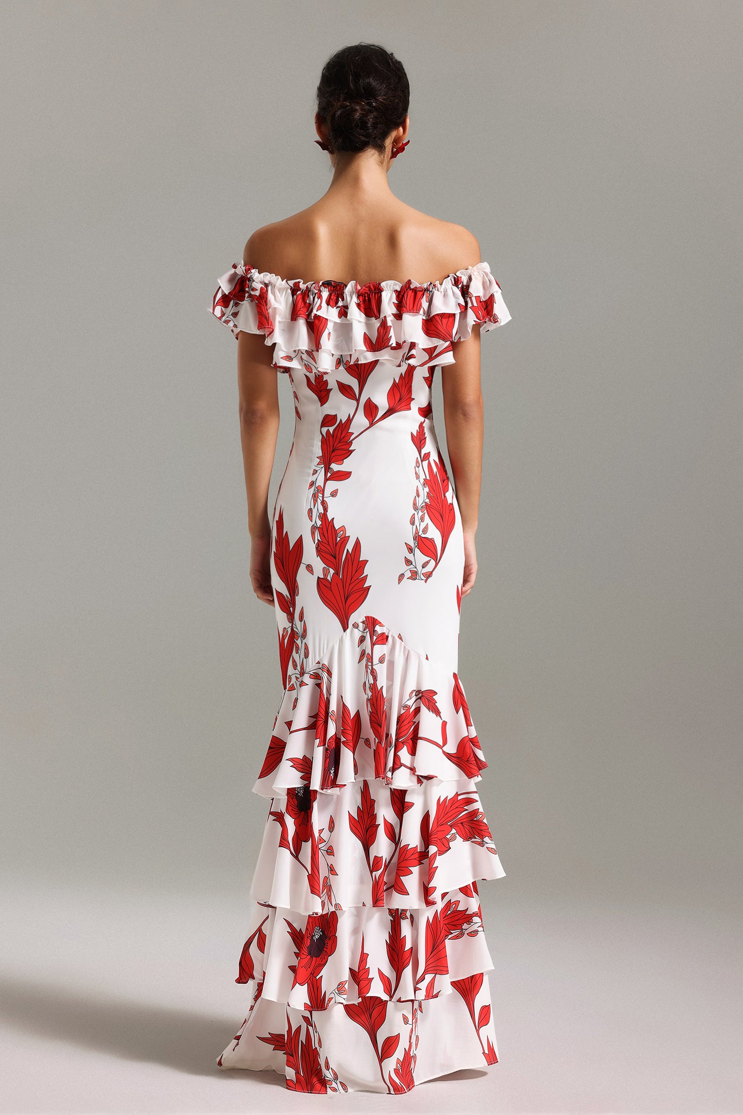 Ali Off Shouder Printed Maxi Dress
