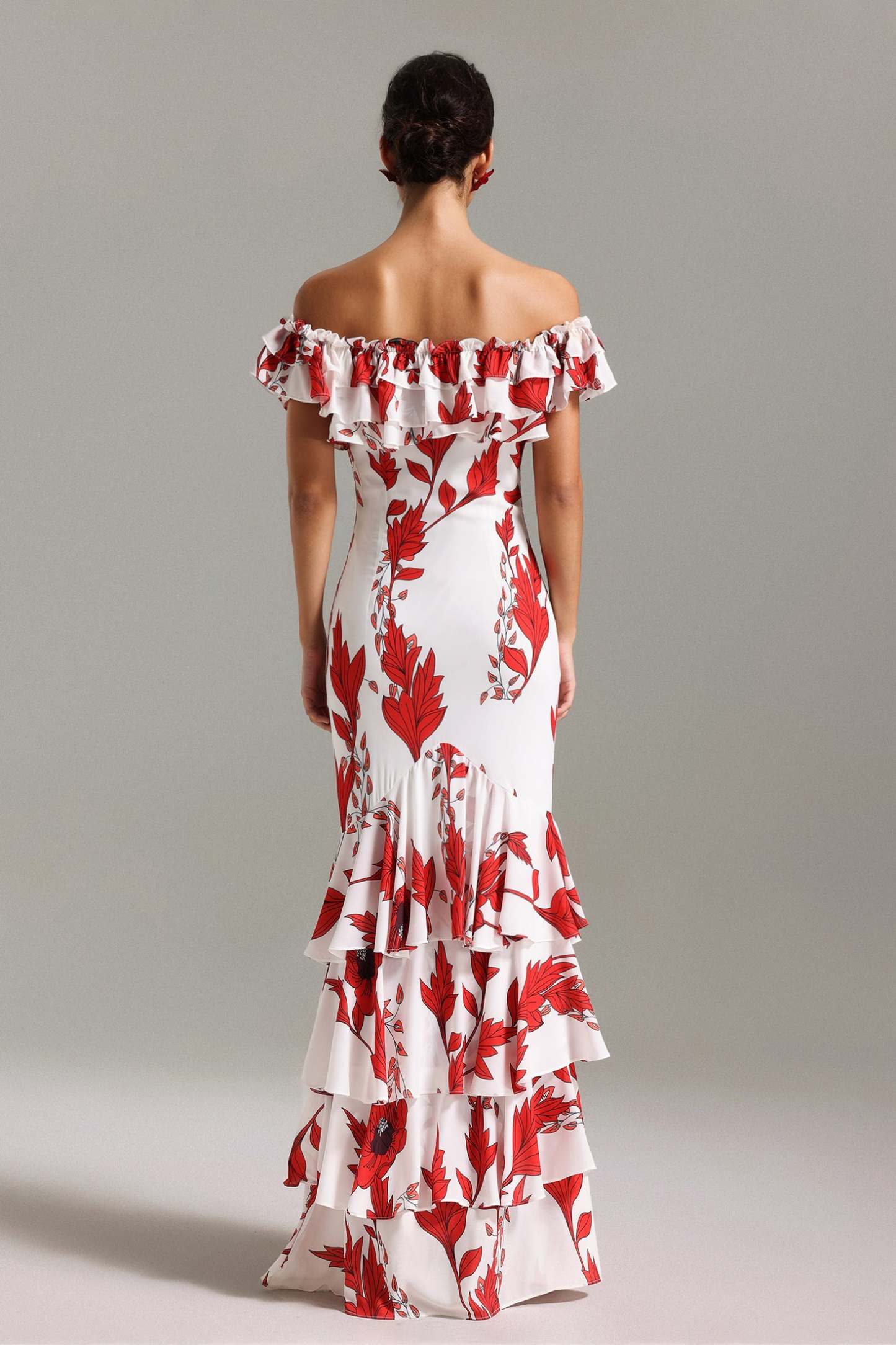 Ali Off Shouder Printed Maxi Dress