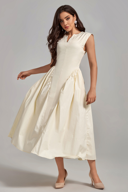 Cathy Sleeveless Tight Waist Long Dress