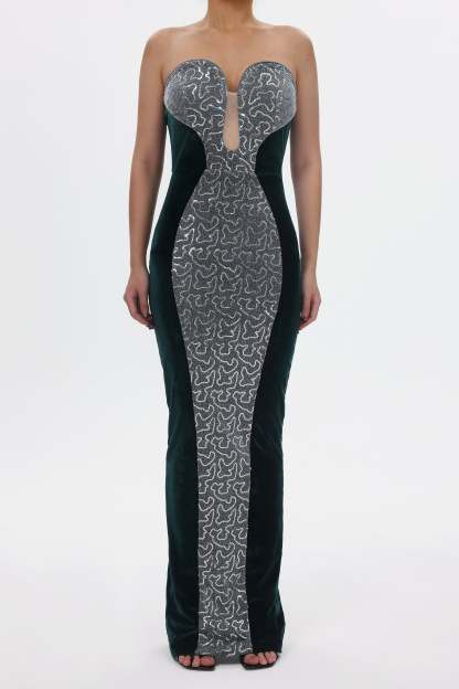 Charlotte Sequins Velvet Dress