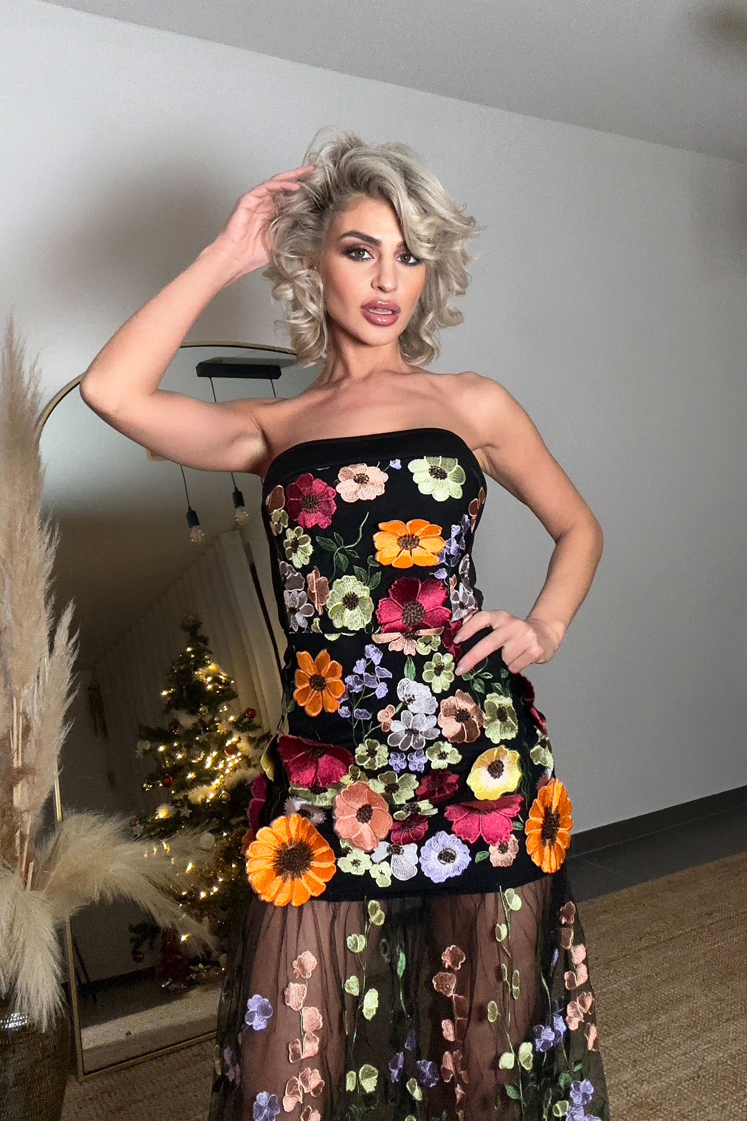 Salo Floral Embroidered Dress