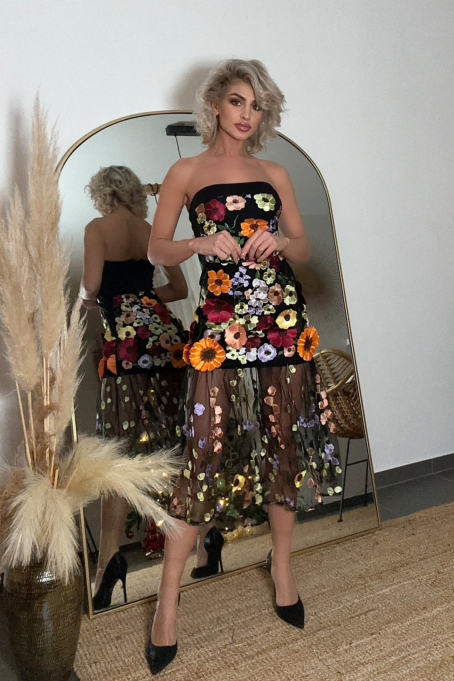 Salo Floral Embroidered Dress