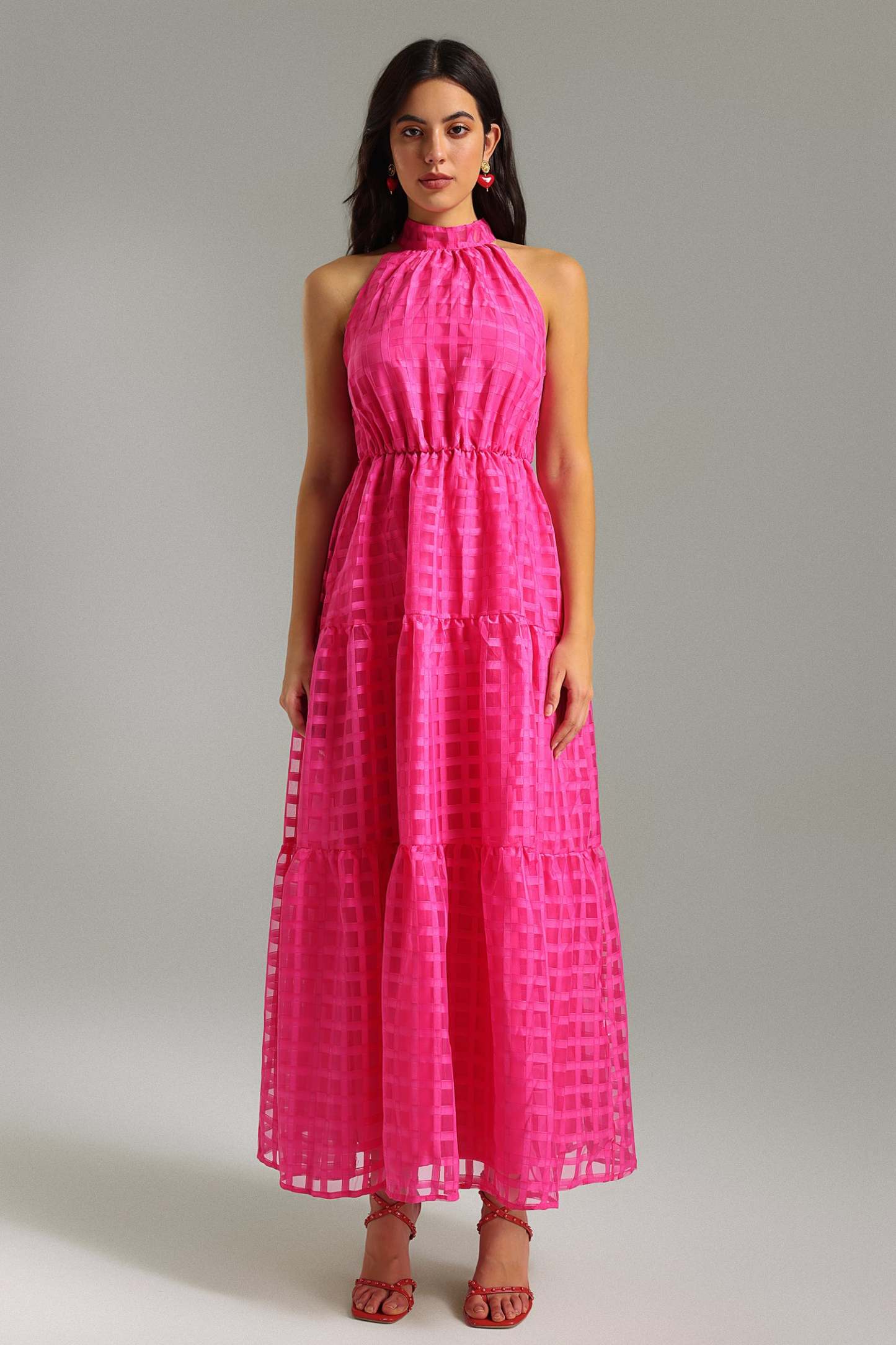 Derela Sleeveless Plaid Maxi Dress