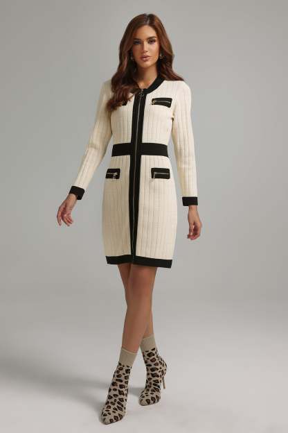 Diann Zipper Knitted Midi Dress