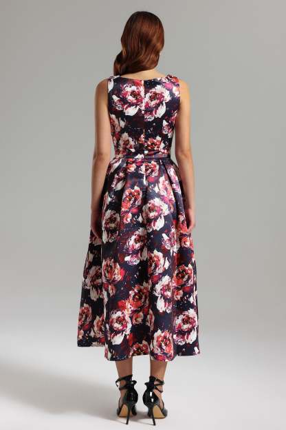 Doe Satin Printed Midi Dress