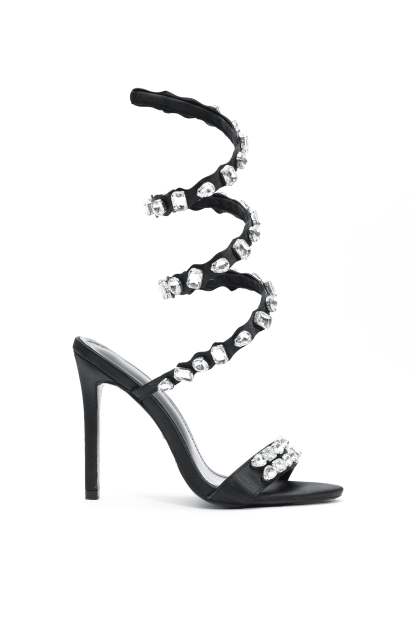 Eka Diamond Ankle Strap Stiletto Sandles