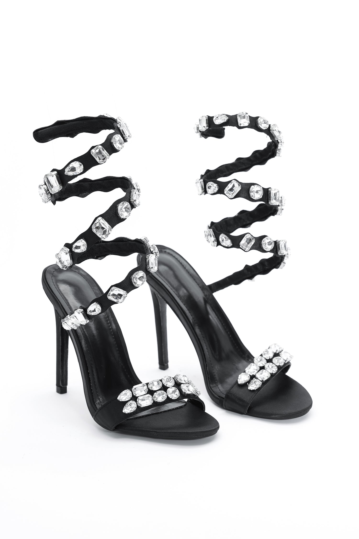 Eka Diamond Ankle Strap Stiletto Sandles