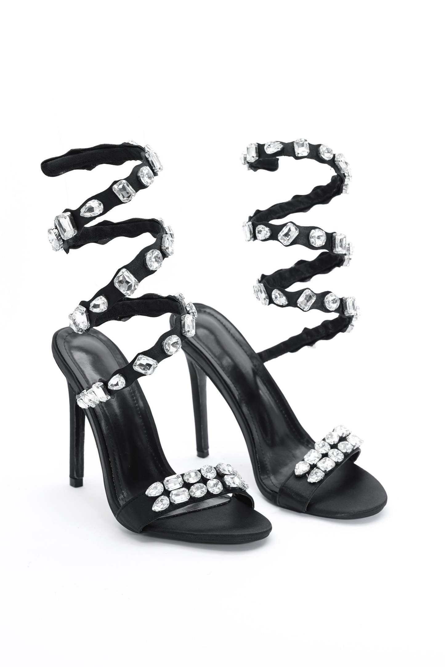 Eka Diamond Ankle Strap Stiletto Sandles