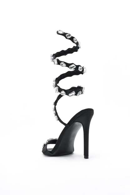 Eka Diamond Ankle Strap Stiletto Sandles