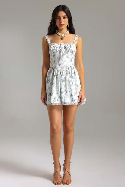 Elena Lace Printed Mini Dress