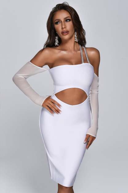 Evelyn Mesh Mini Bandage Dress